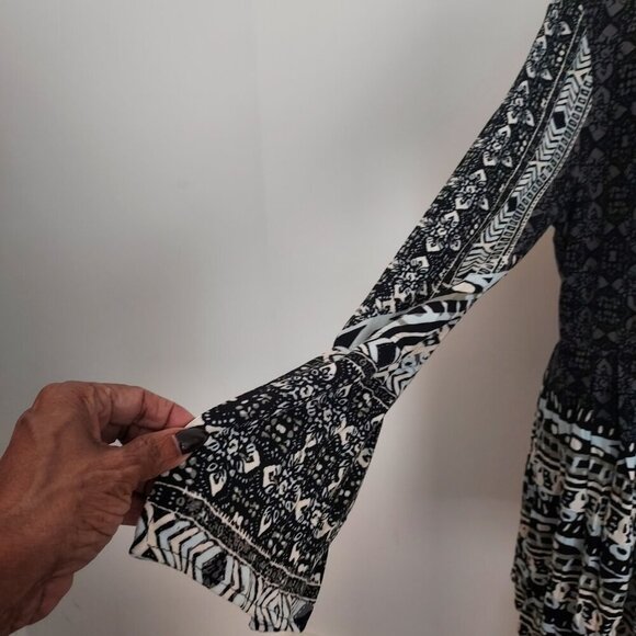 Free People Tegan Border Printed Mini Dress Size 12 - Picture 6 of 16